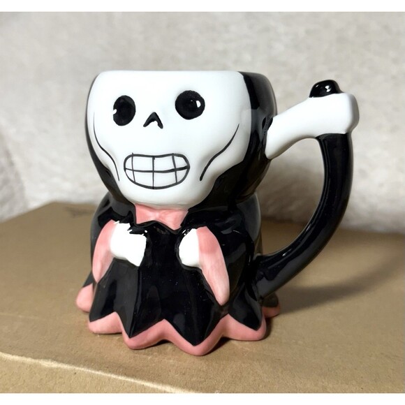 Grim Reaper Earthenware Figural Mug 14.57oz Halloween Hyde & Eek - Picture 5 of 9